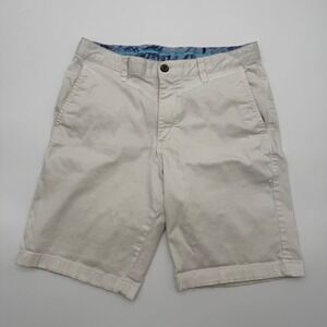 Tommy Bahama Chino Shorts Mens 32 Bone White Cotton Tencel Blend 10" Inseam